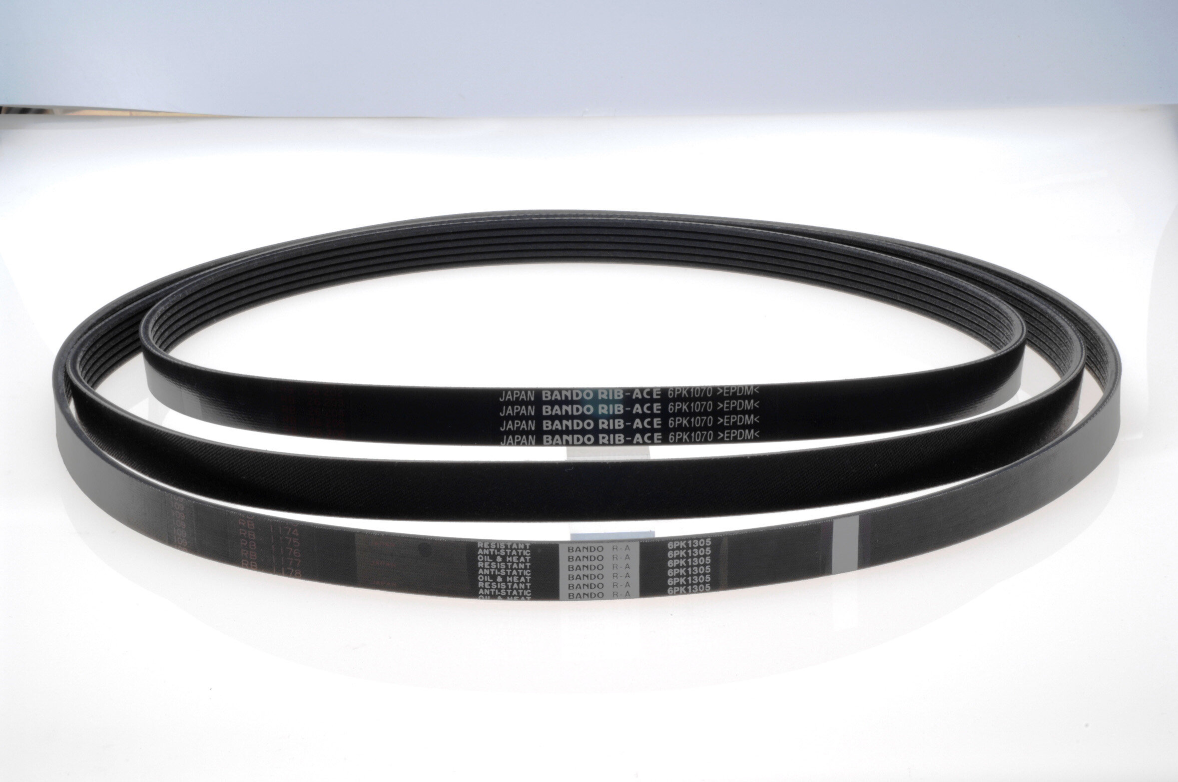 V-ribbed belts for automobiles