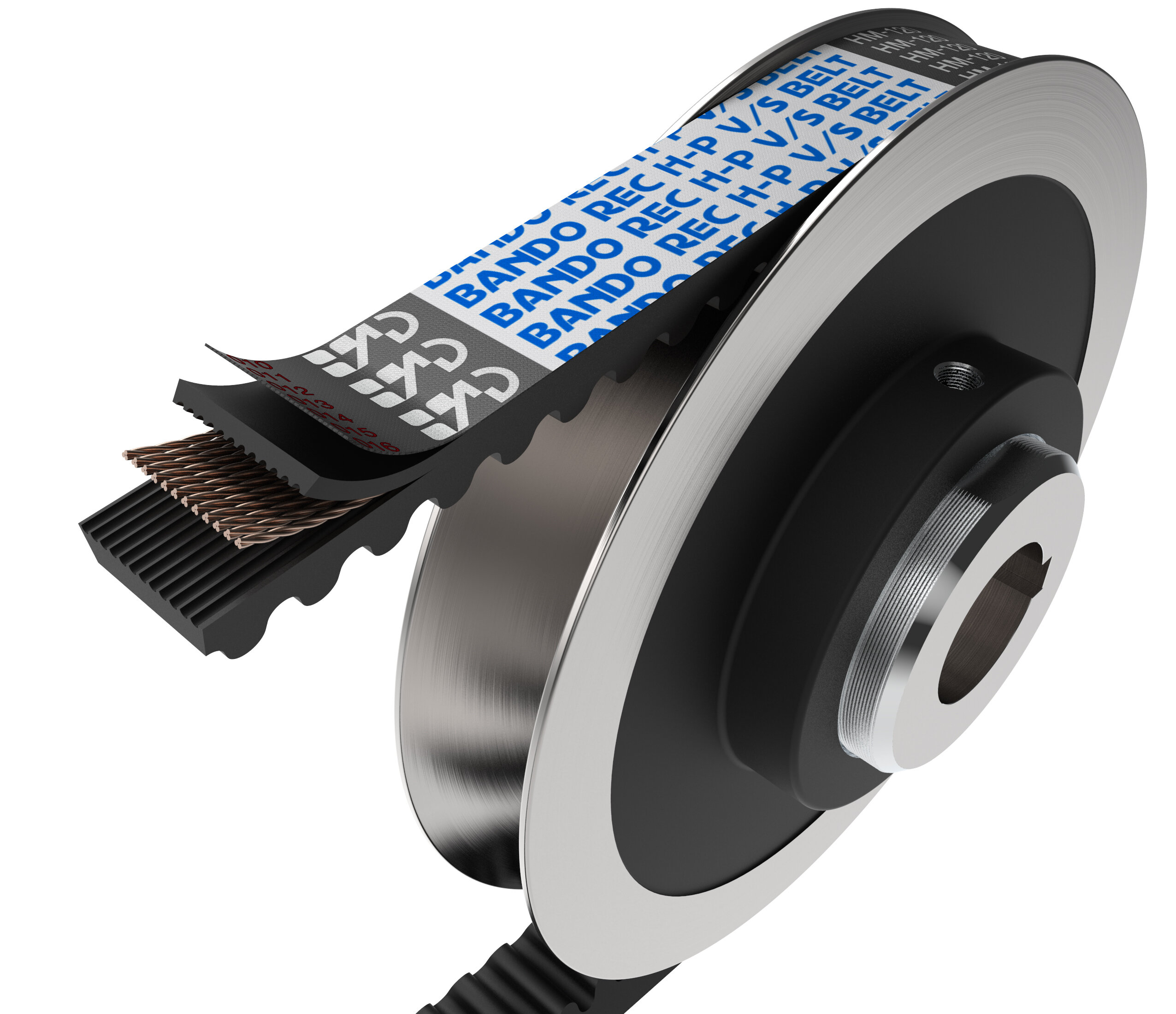 Cinghia striata - QUAD-POWER® 4 POWERBAND® - Gates - a V / in Cinghia striata - QUAD-POWER® 4 POWERBAND® - Gates - a V / in