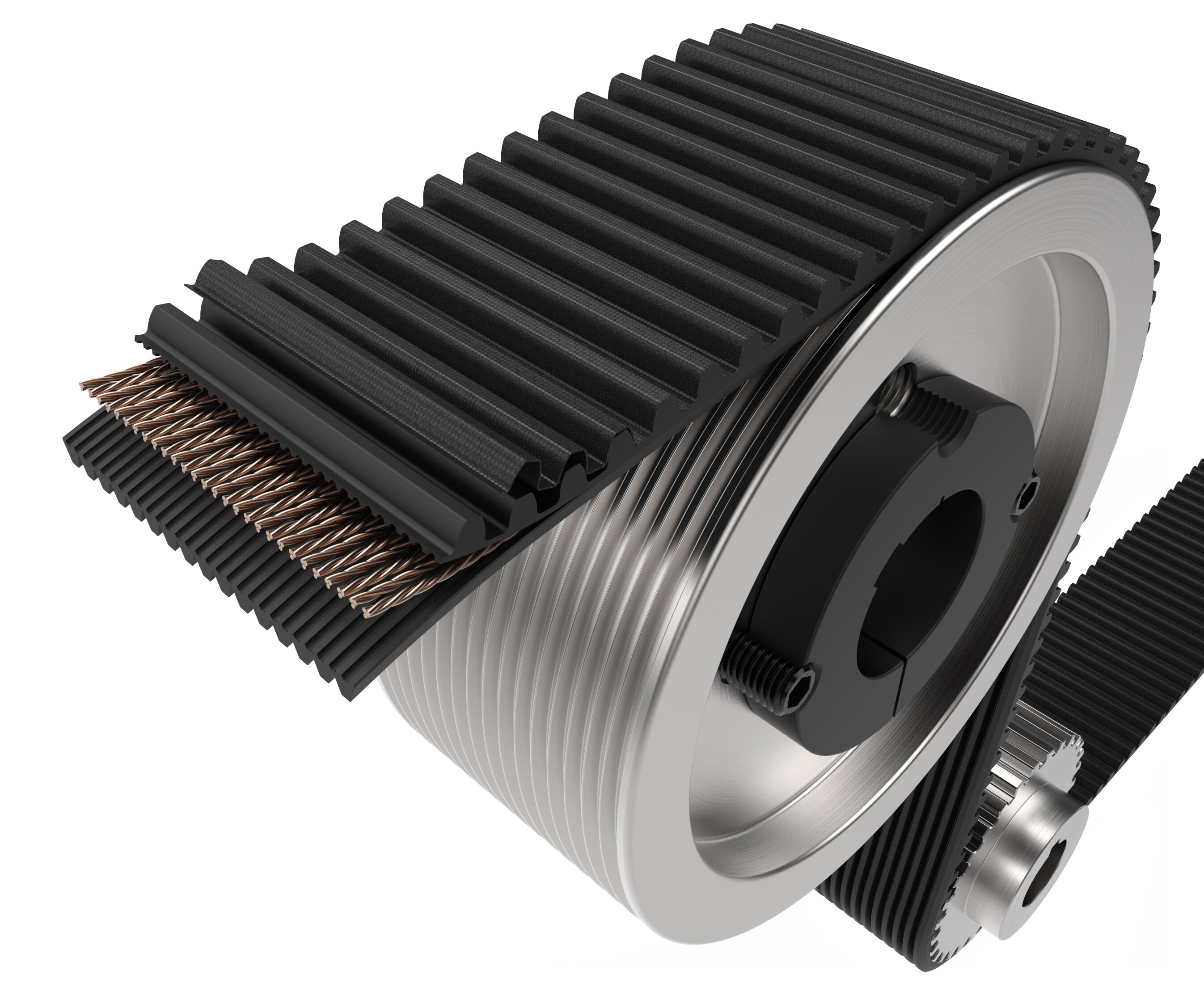 톱니 모양의 갈비뼈 벨트